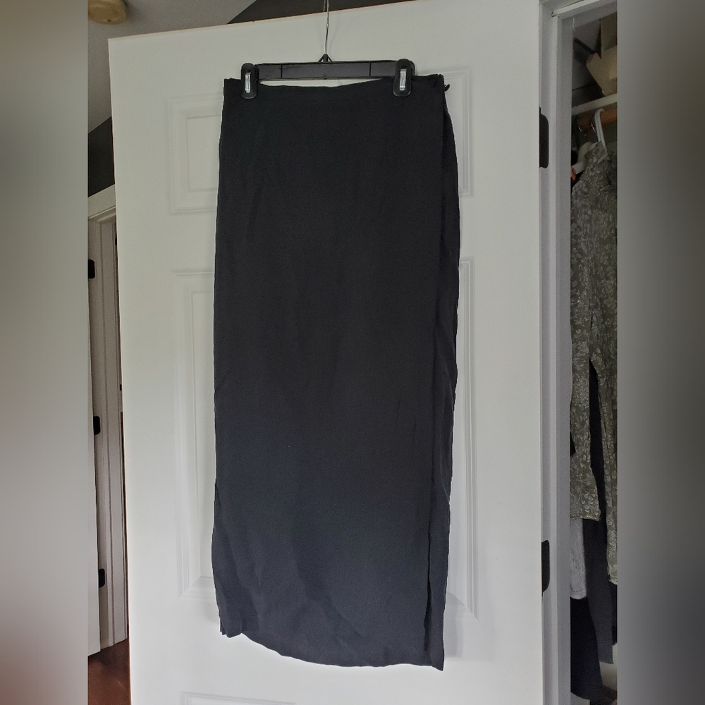 Eileen Fisher silk wrap maxi skirt